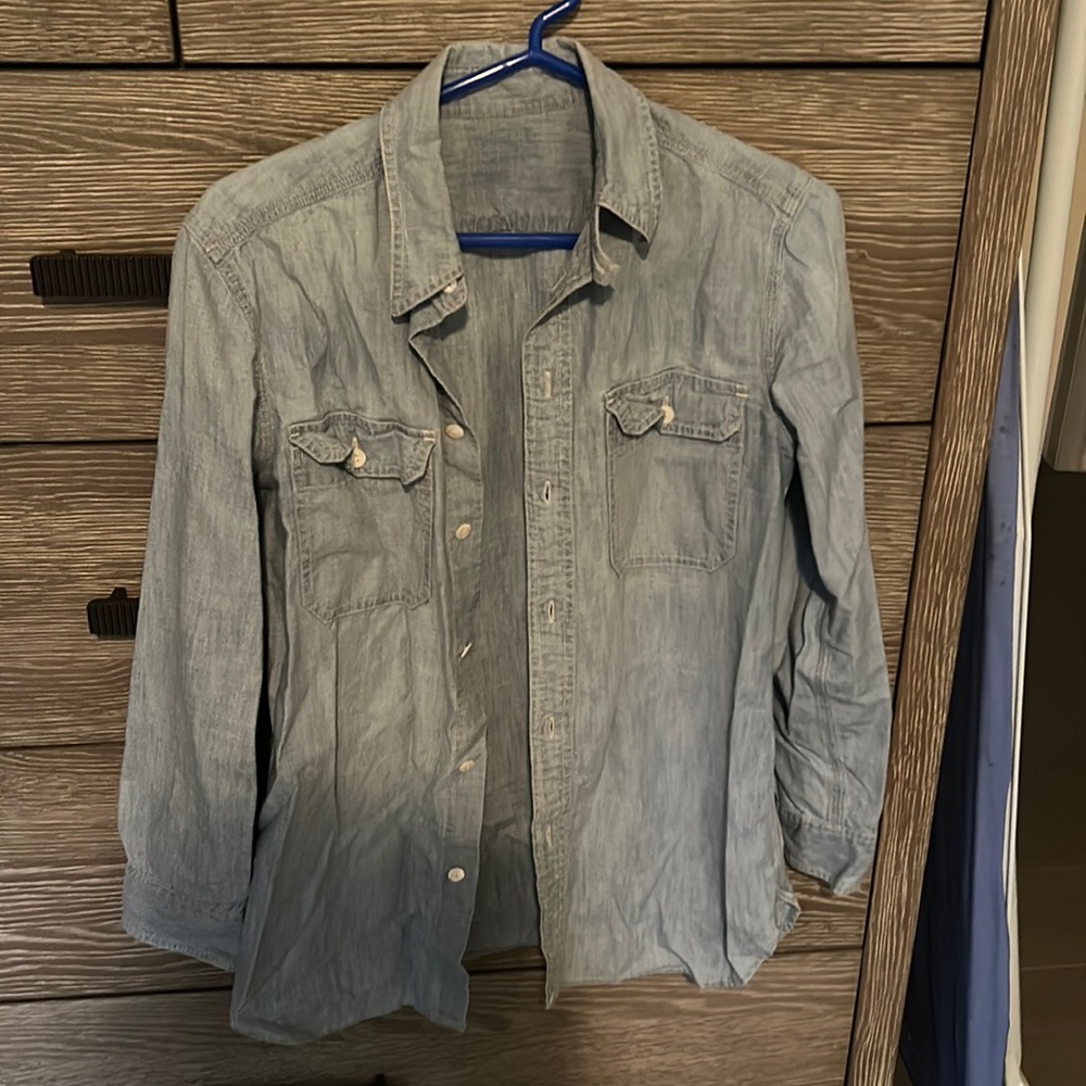 light blue cotton button down
